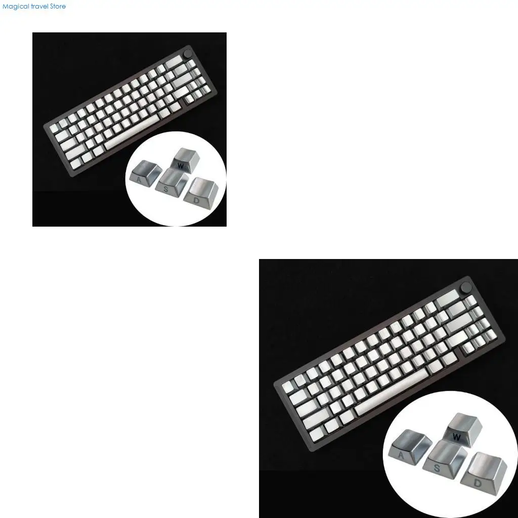 N2UB Metal WASD Keycaps Zinc Alloy Side Engraving Keycap Set 4PCS Mechanical