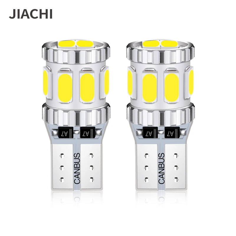 JIACHI Hot Sale 2PCS No Error T10 Canbus Led Bulb Lamp 194 168 184 501 W5W Auto Car Parking Light White 12-24V 5630Chip 3014Chip