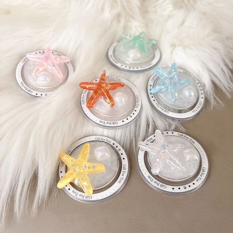 

Летний перламутровый магнитный держатель в виде морской звезды, универсальный Smart Tok для iPhone Samsung, ленивый кронштейн, складной Griptok для Magsafe