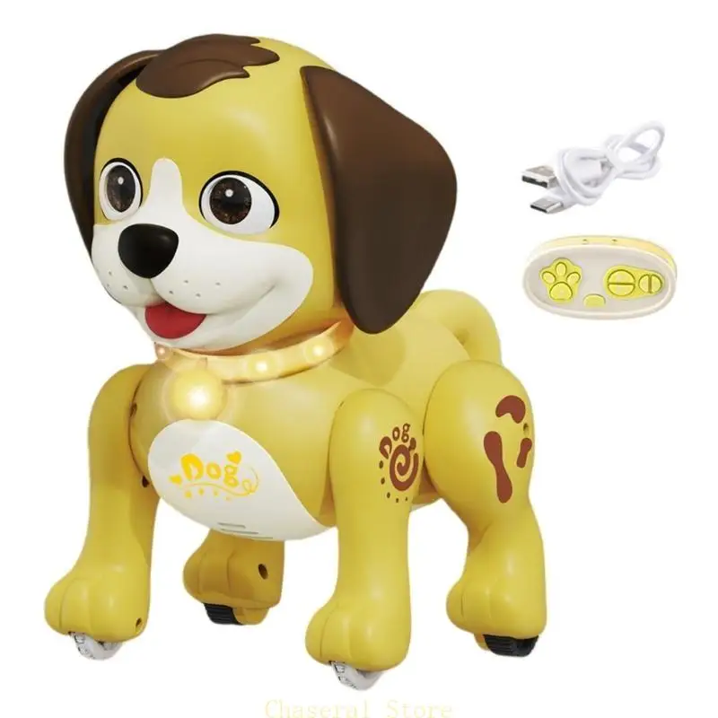 

E7CE Crawl Learning Pet Toy with Music LED Remote Control Toy Kids Electric Gift