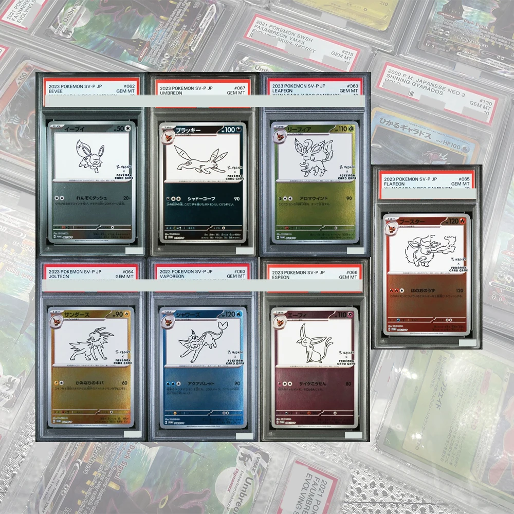 

DIY Proxy PTCG градуированная коллекционная карта Umbreon Eevee, промо-набор 062-070/SV-P, японский 431 драгоценный камень MT 10, голографическая этикетка, подарки для детей