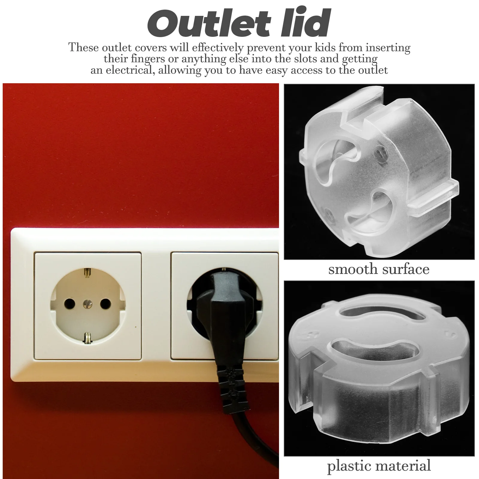 

20 Pcs Power Socket Protective Cover Plug Outlet Cap Plastic ABS Child Safety Covers Household Protector European 2 for Kids