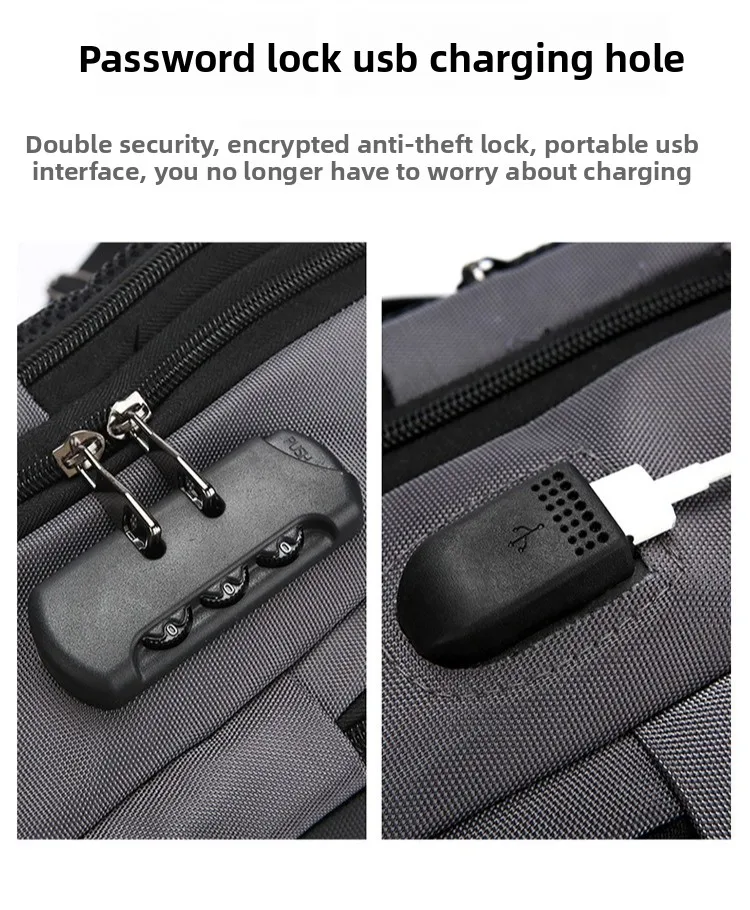 New Single-shoulder Simple Chest Bag, Multi-functional Crossbody Bag, Casual Waterproof Password Lock Anti-theft Small Backpack