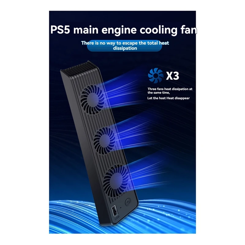 For PS5 Gaming Console Cooling Fan, Silent Noise Reduction Fan With LED Lights