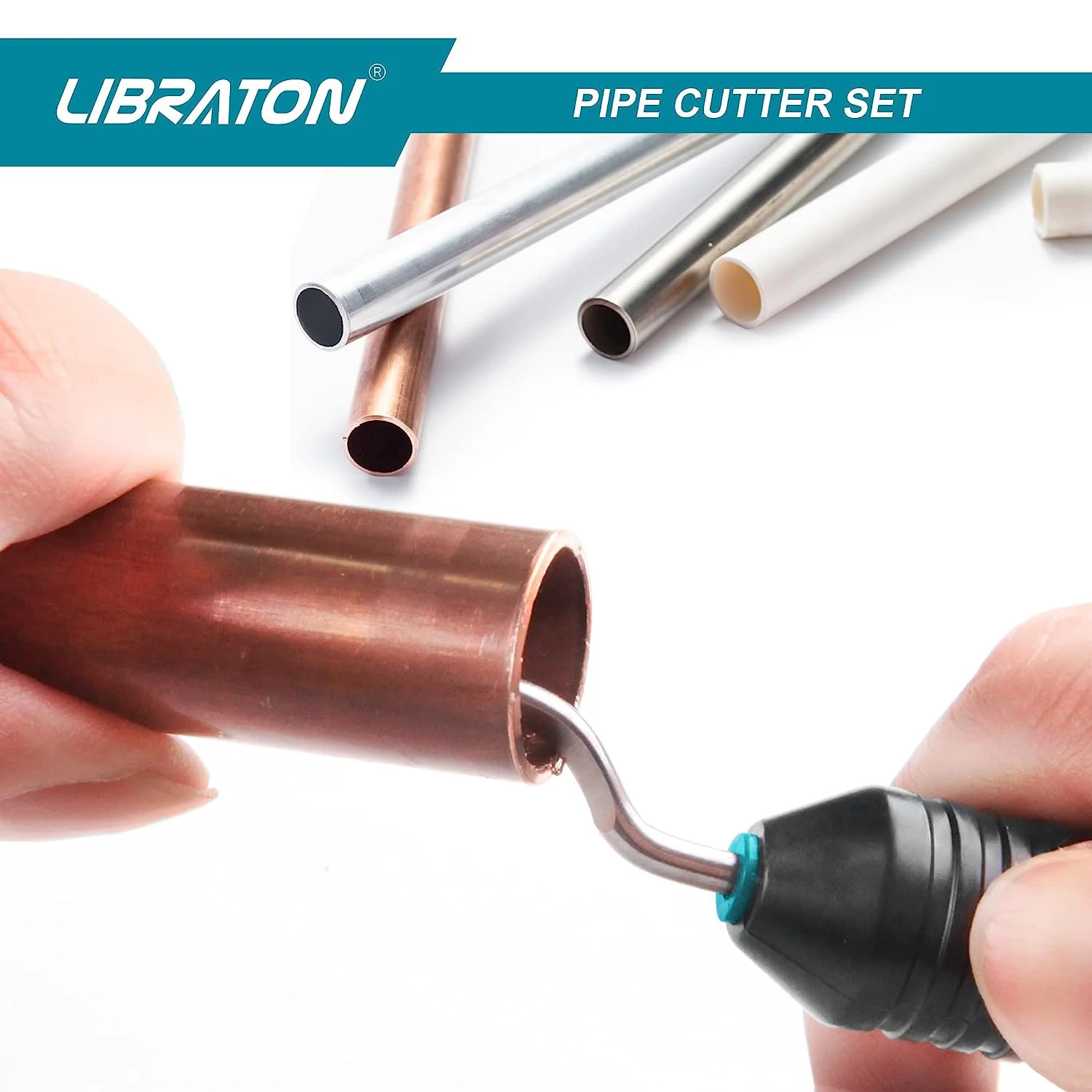 Libraton Pipe Cutter 4-32mm, 2PCS Tubing Cutter Set, Copper Pipe Cutter & Deburring Tool for Copper & Thin Stainless Steel Tube