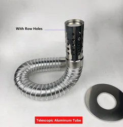 1.5m Aluminum Semi-flexible Exhaust Pipe with Stainless Steel Tube Hole ∅50mm/60mm Ventilation Duct Fitting for Heater Equipment