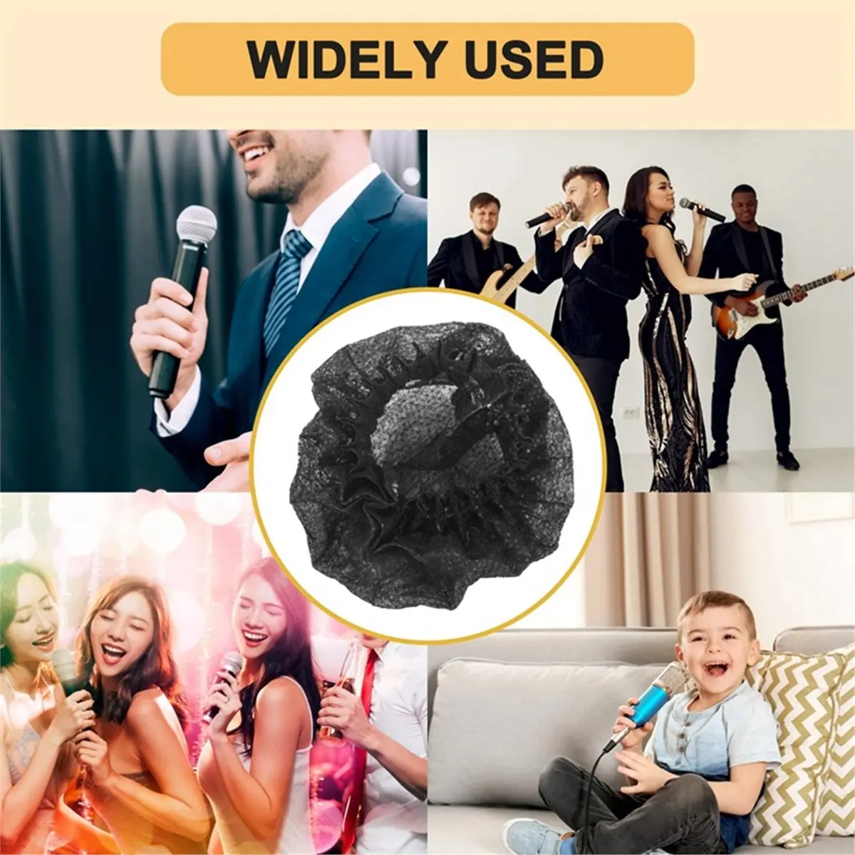 giftnew 200 Pcs Disposable Microphone Covers, Windscreen Mic Covers, Handheld Microphone Protective Cap for Karaoke