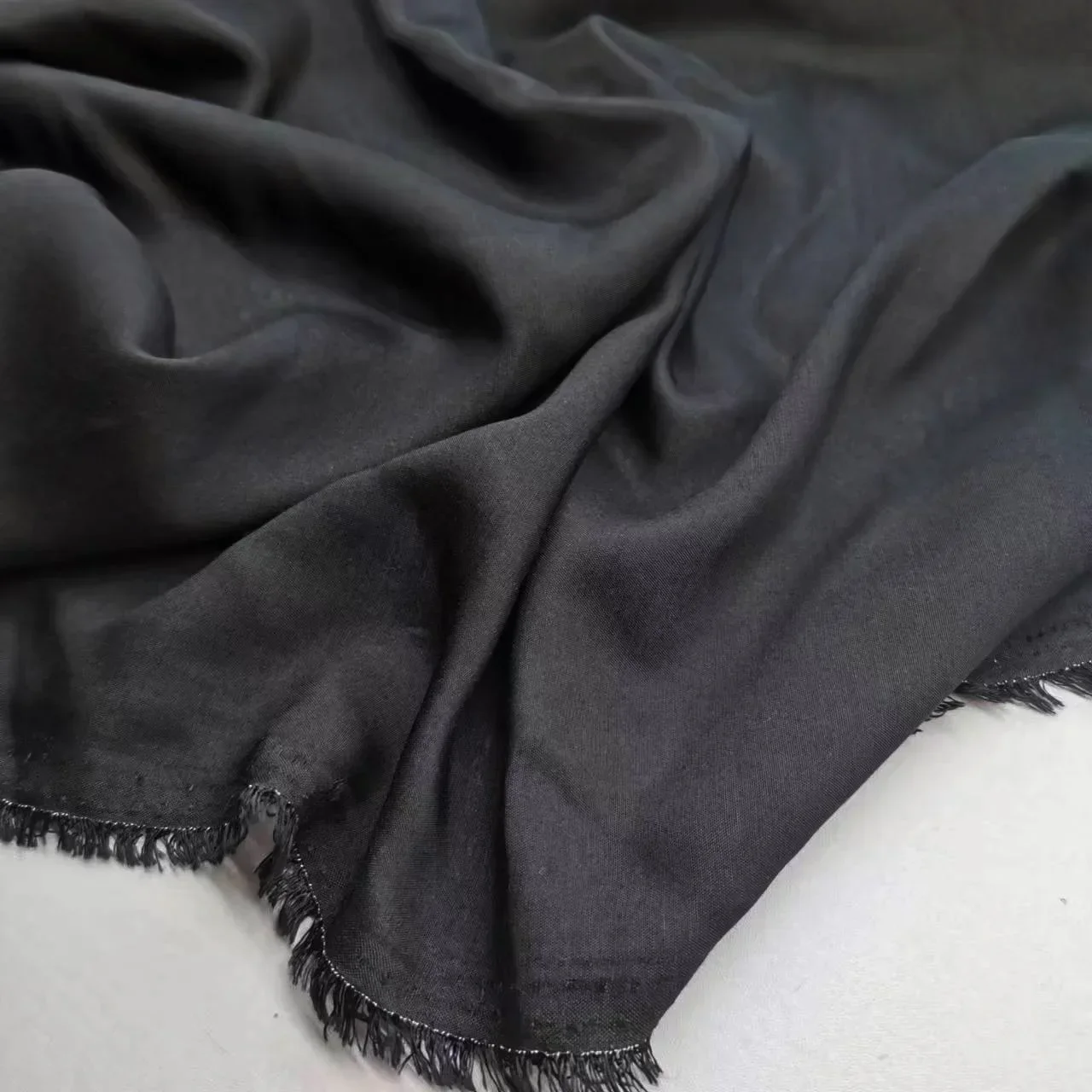 On Sale Black Silk Cotton Fabric Soft Sewing Dress Costume DIY Tissue