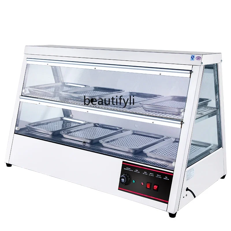 Commercial insulation fried chicken burger display counter automatic constant temperature heating bread egg tart food heatingbox