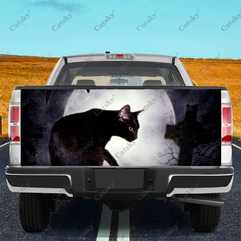 

Night Black Cat Car Tail Trunk Protect Vinly Wrap Sticker Decal Wheel Auto Hood Decoration Engine Cover for SUV Off-road Pickup