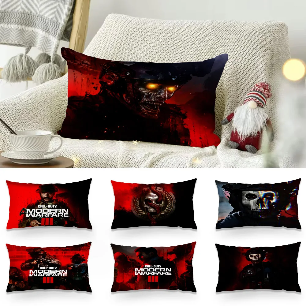 Pillow Covers Call of Duty M-Modern W-Warfare Cartoon Sofa Decorative Home Double-sided Printing Short Plush Cute Cushion Cover