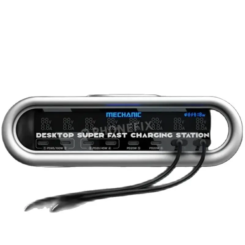 Mechanic-cargador magnético inalámbrico para teléfono móvil, dispositivo electrónico de carga superrápido con pantalla LCD multipuerto PD de 100W para Iphone, Xiaomi y Samsung