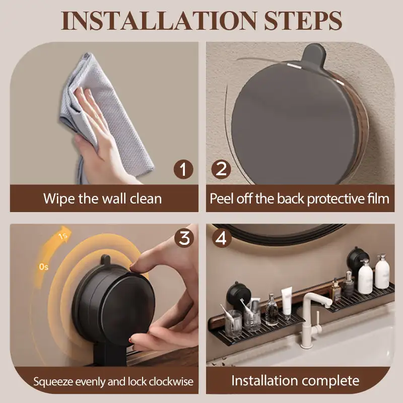 رف الحمام شفط كأس الشامبو حامل مخزن للمكياج المنظم الألومنيوم دش الجرف الحمام المنظم لا الحفر جدار الرف