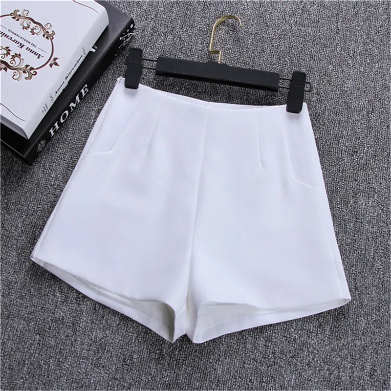 2023 New Shorts Women Summer High Waist A-Line Casual Suit Shorts Women Solid Color Short Pants Ladies Shorts