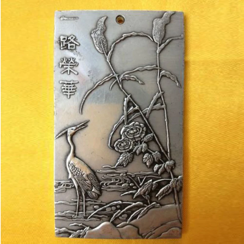 Exquisite Old Chinese Tibetan Silver  Heron Statue 