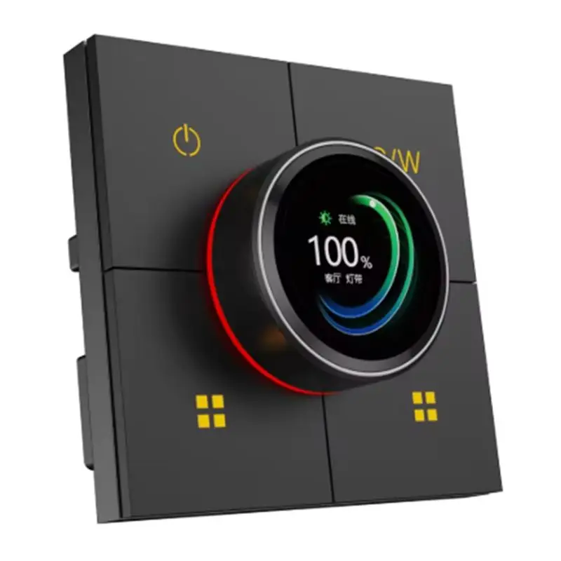 ABQU X3-Dimming TuYa Intelligent Switch, Smart Multifunctional Panel, Smart Home Automation Panel, ZigBee, Knob Dimmer, 86