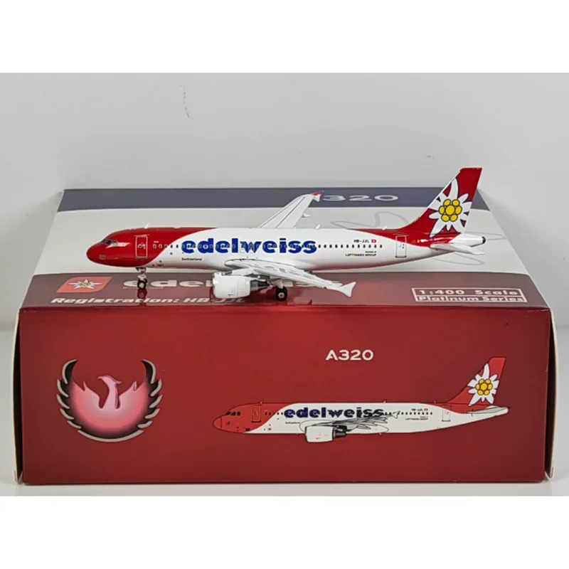 Phoenix 1/400 Scale Edelweiss Air A320 HB-JJL Die-cast Alloy Aircraft Model Collectible Decorative Ornament