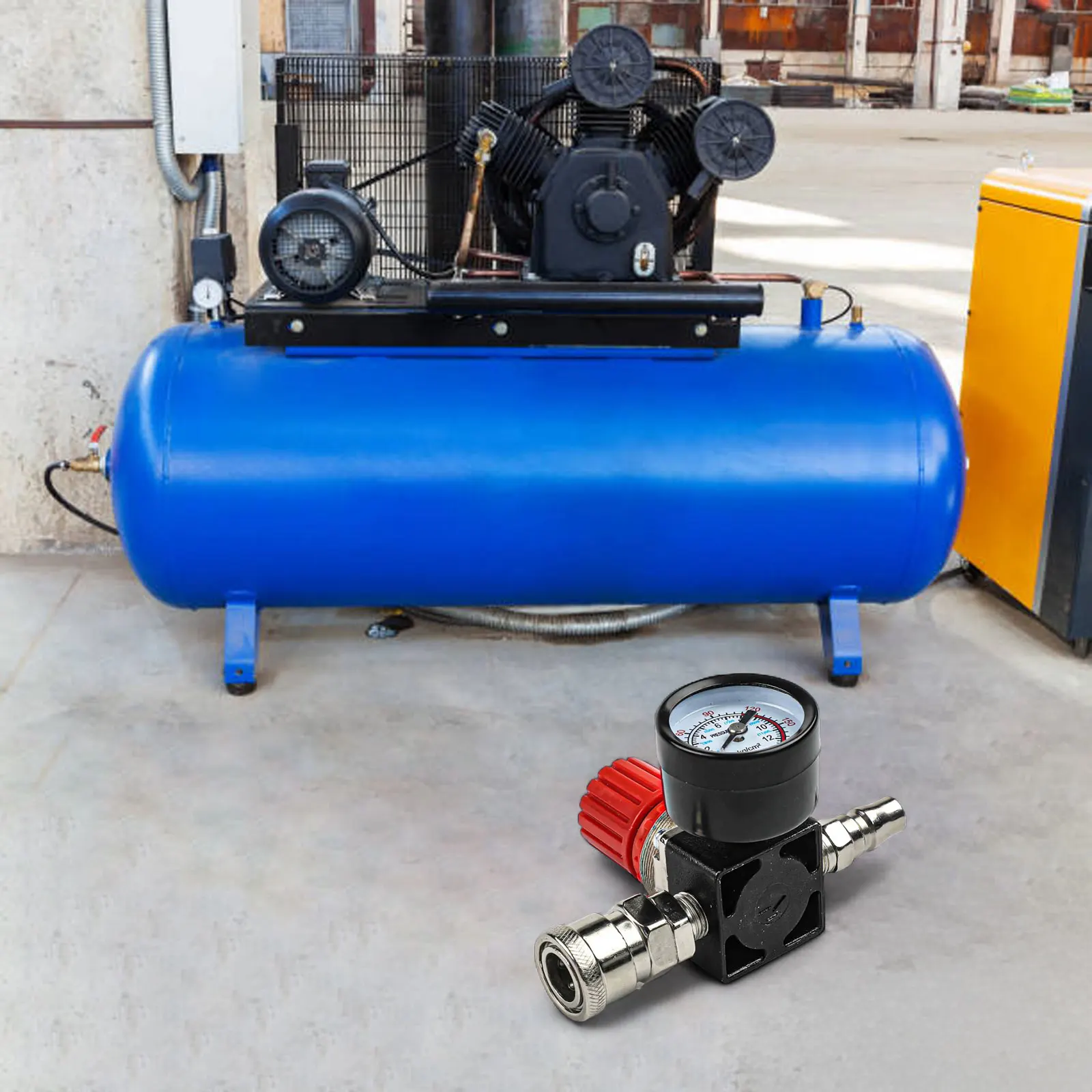 

1/4 Air Pressure Regulator Pressure Reducer Pressure Control Valve With Pressure Gauge 175PSI For Air Compressor Pressure Switch