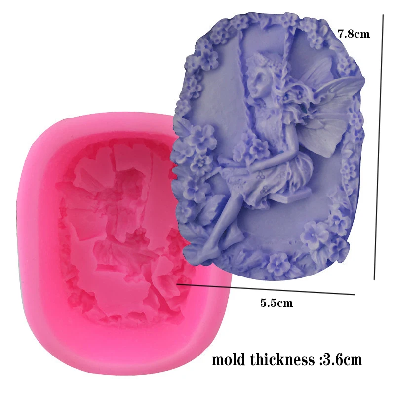 New DIY Angel Butterfly Wreath Girl Swing Modeling Silicone Sugar Turning Mold Manual Gypsum Decoration Tools