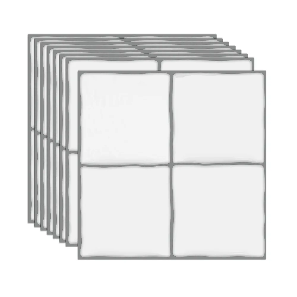 Waterproof 3D Tile Stickers Lightweight Marble Vein DIY Backsplash Tiles Self-Adhesive Backing Flexible Waterproof Wall Stickers