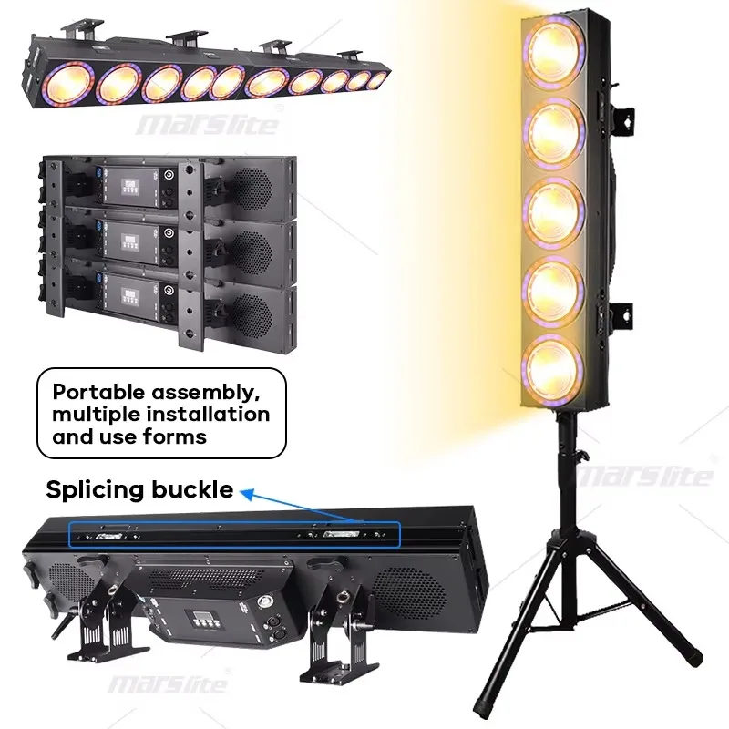 5x100W Amber + Warm White + RGB Blind Light + Ring Effect Emitting Diode Strobe Concert Flash Effect Blind