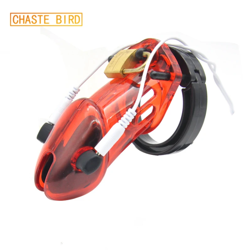 CHASTE BIRD Standard Cage Male Electro Chastity Device (ECB) Shock Belt Cock Penis Lock Plastic Adult Sleeve Sex Toys A191