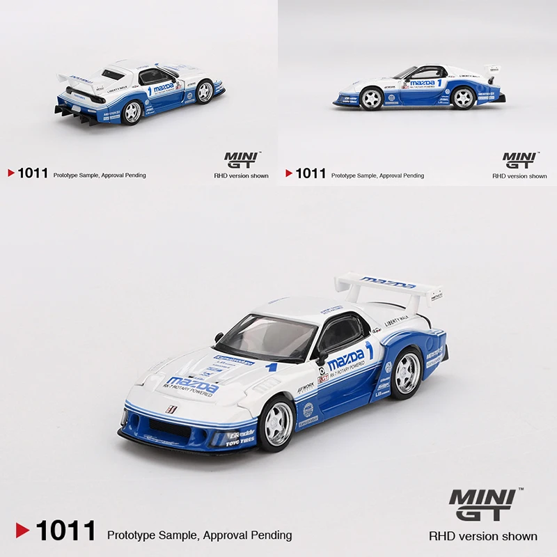 MINIGT 1/64 MAZDA RX-7 LB-Super Silhouette IMSA MGT01011-CH Samochód Metalowy Model Odlewany Odlewem Zabawki dla Dzieci Chłopców