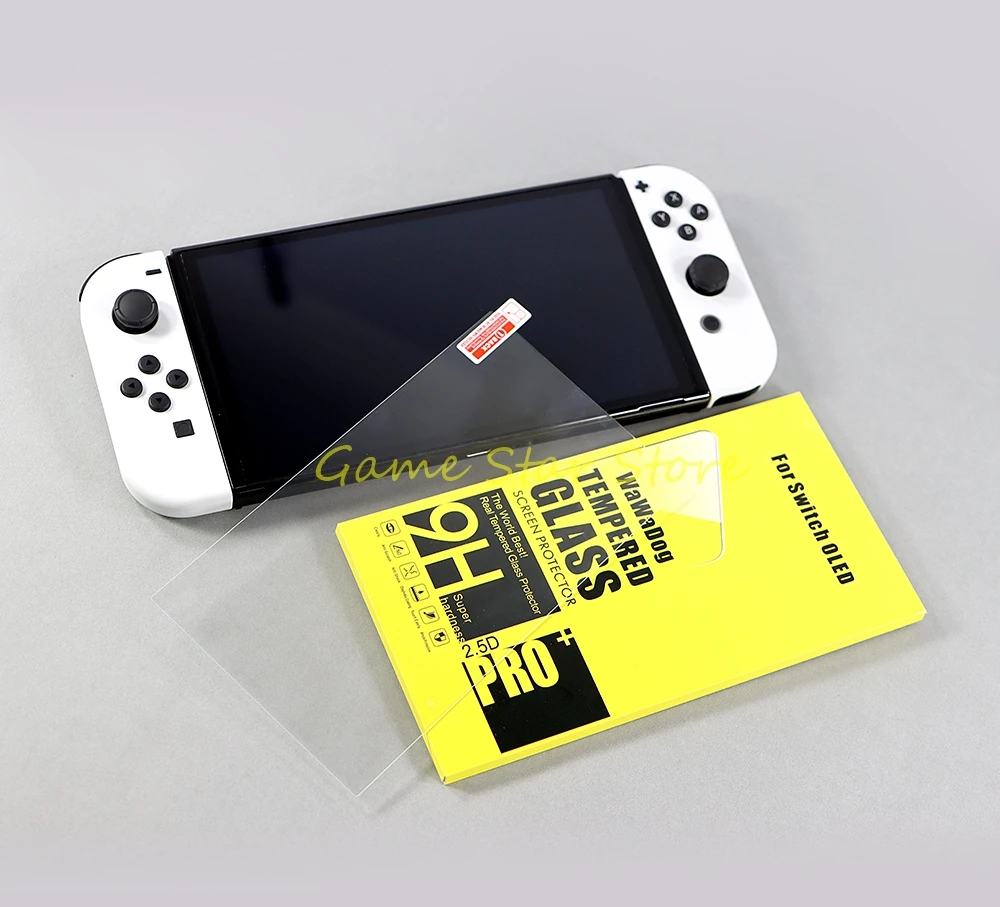 قطعتان من واقي الشاشة البديل من الزجاج المقسى 9H HD لملحقات ألعاب نينتندو سويتش OLED