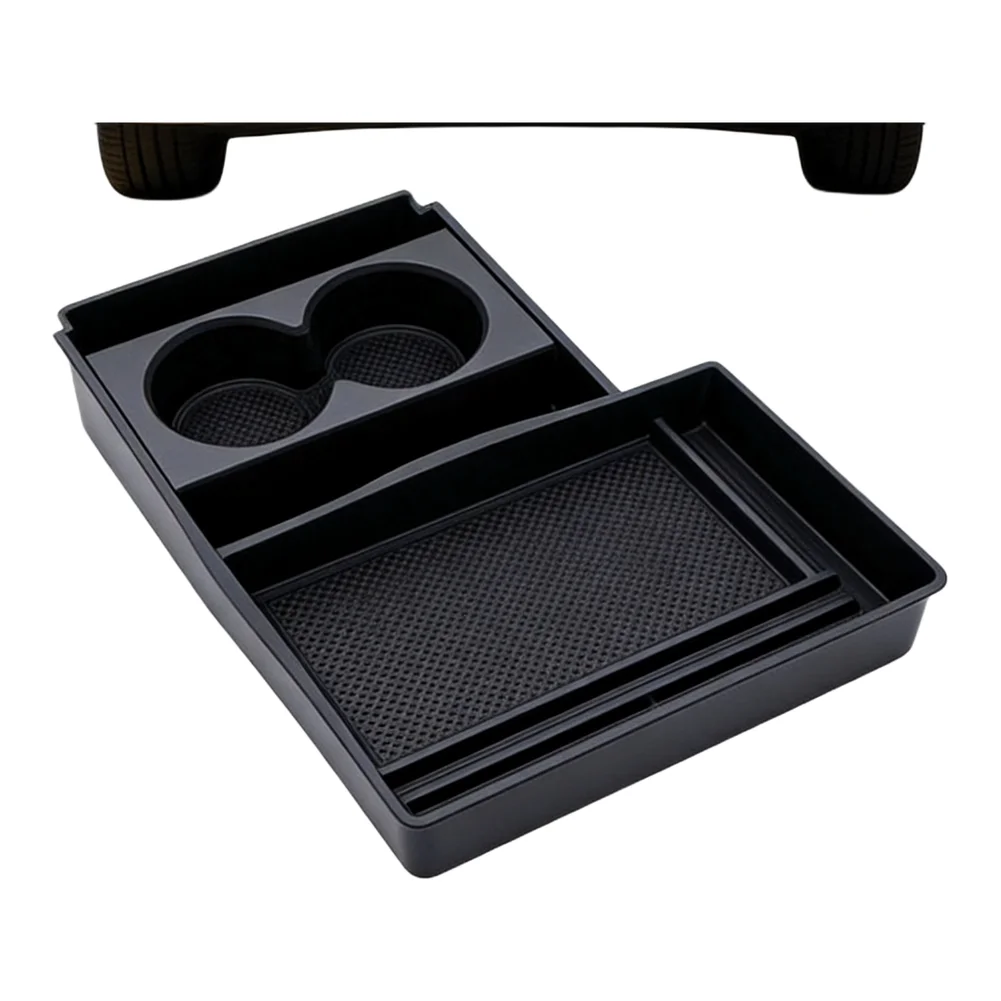 1pc For Hyundai IONIQ 5 2021+ Black Center Console Storage Box Organizer Tray ABS For Left-hand Drive Vehicles