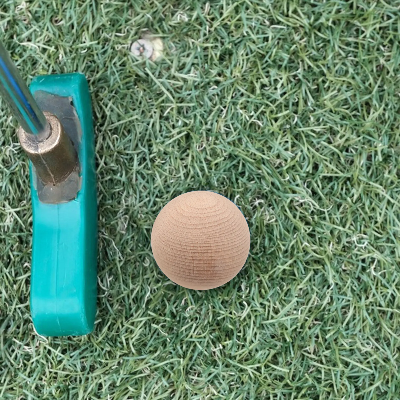 3 Pcs Mini Wooden Ball Crafting and Painting Balls Croquet Round Replacement for Lawn