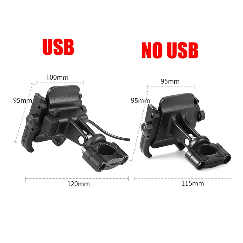 MOTOWOLF Motor Bike Bicycle Motorcycle Phone Mount Holder 360 Degrees Rotation Phone Holder  Universal ALL Phone with USB