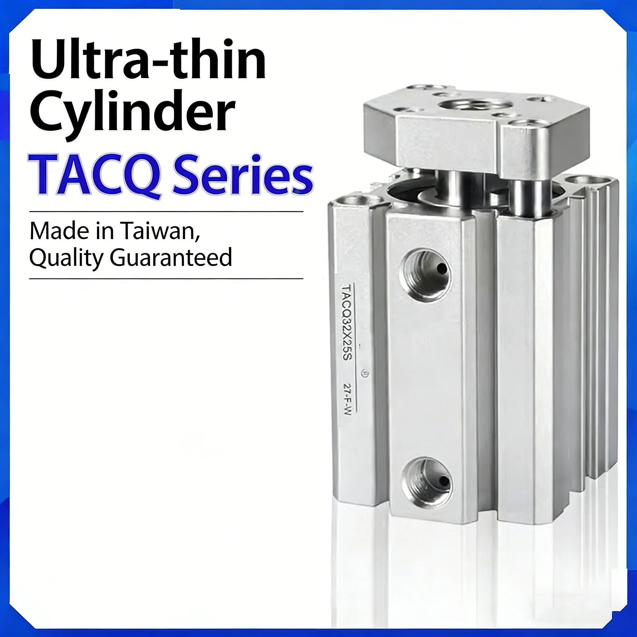 TACQ12/16/20/25/32/40/50/63mm Bore 5-100mm Stroke -S Thin Pneumatic Air Cylinder Three-Axis Three-Rod With Guide Rod Piston