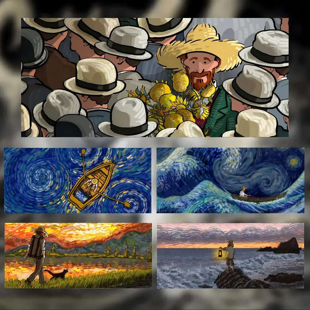 Classic Beautiful Art V-Van Gogh 1 Mouse Pad Large Thick Desk Pad Stitched Edges Gaming Mouse Mat for PC