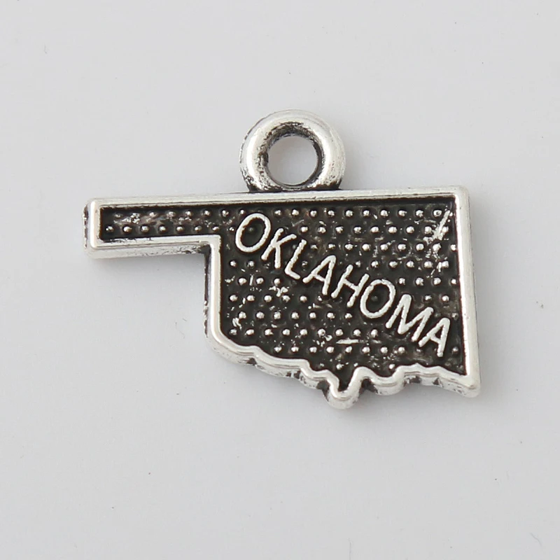 RAINXTAR Fashion Alloy American State Of Oklahoma Map Charms 50pcs 14*17mm AAC881