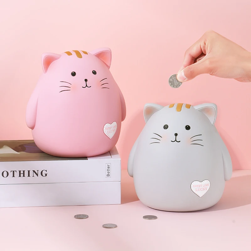 Geld sparen Veranstalter Münzbank Home Dekoration Desktop-Platzierung persönliches Geschenk Glück Katze Sparschwein bruchs icher