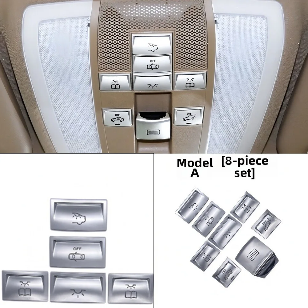 Reading Light Switch Roof Lamp Button for Easy Installation Complete Set 8 6 Pcs Silver For Mercedes GLK 2008-2015