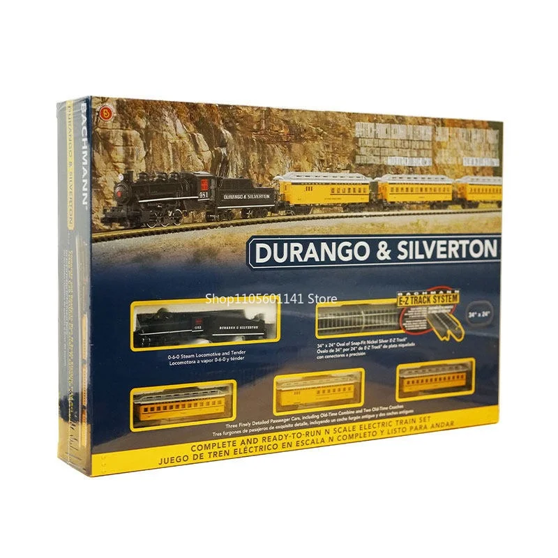 N Type 1/160 Steam Train Model Set with Tracks and Controller Simulation Train Model Set Miniature Model Toy Gift Collection