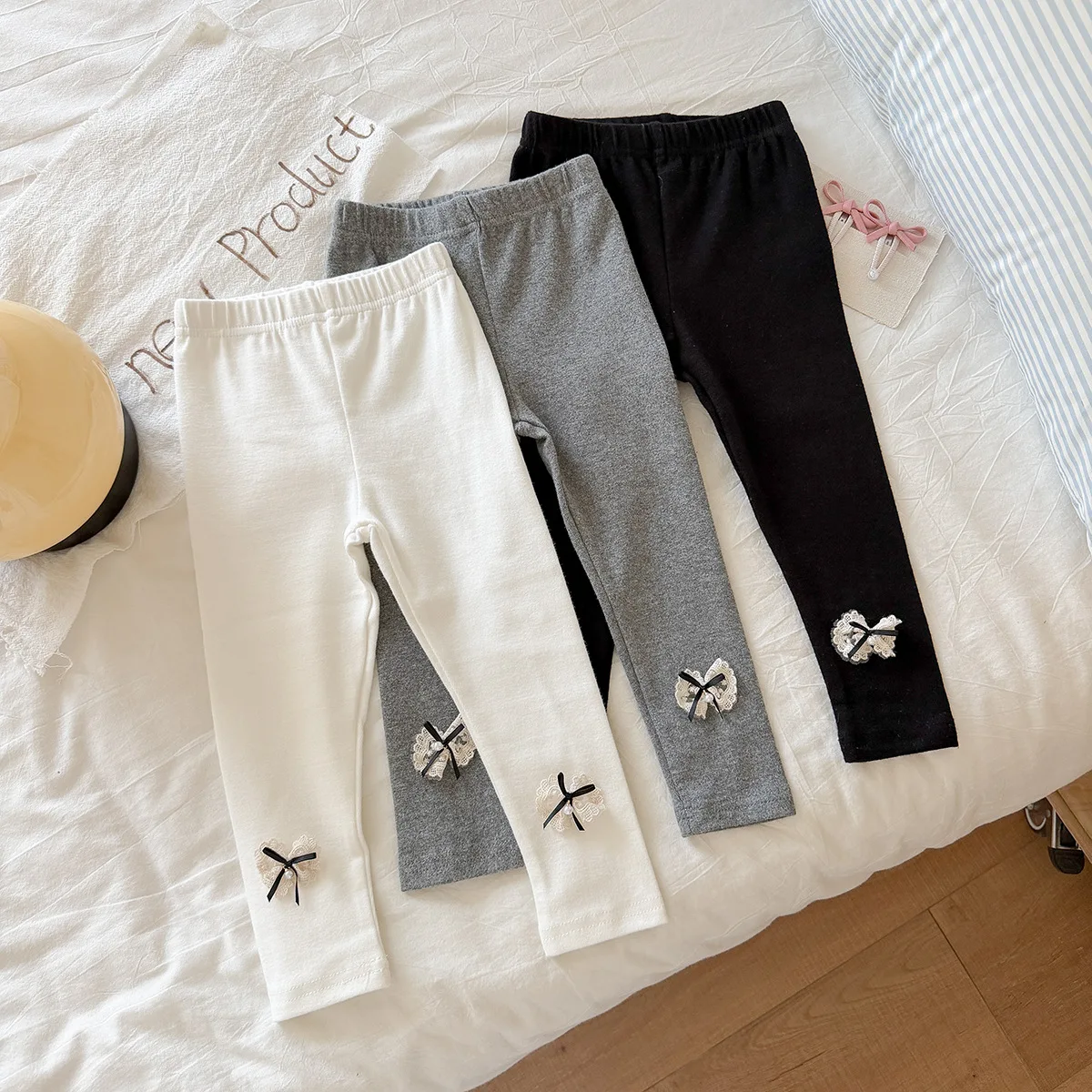 Kids Thick Thermal Pants 2026 Fall Winter New A Class Baby Thermal Pants Boys Girls School Uniform Must Have Bow Knot Leggings