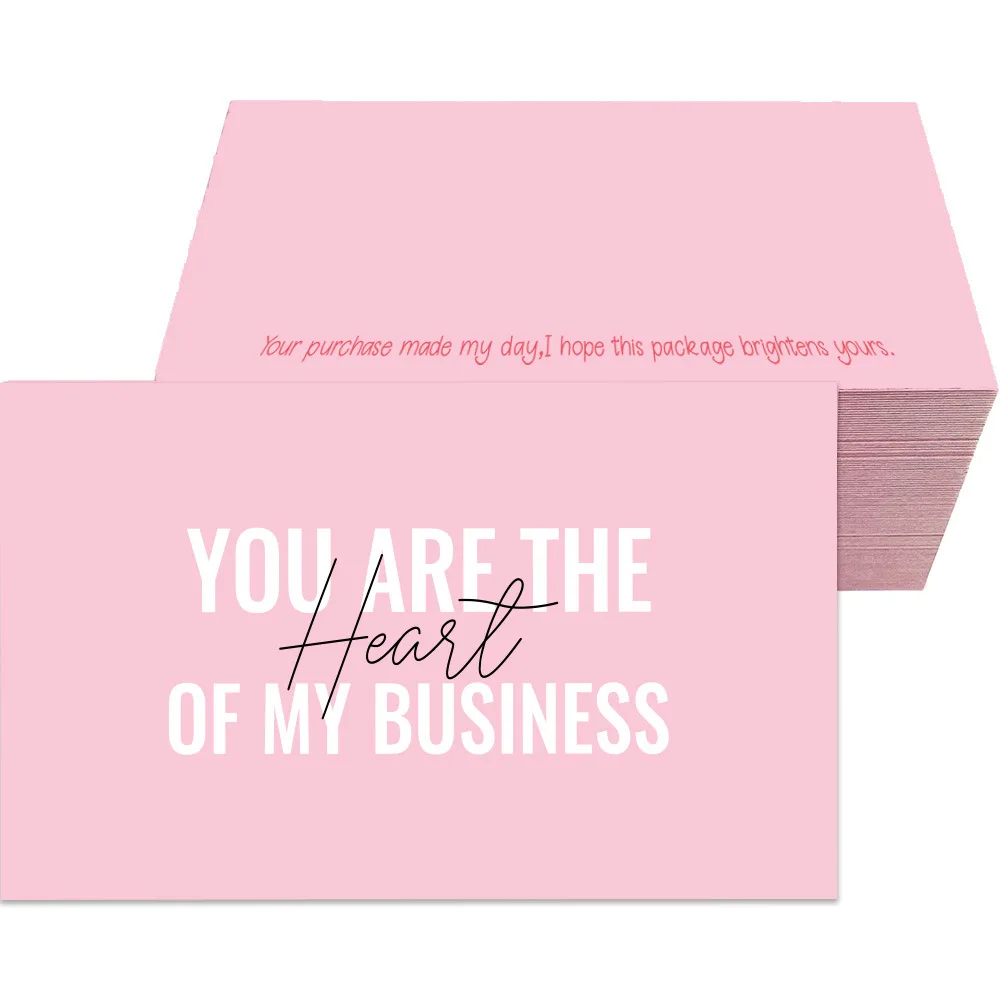 30Pcs Greeting Cards Pink Paper Thank You For Your Support  Gift Cards Jewelry Packaging for Small Businesses Wholesale Supply