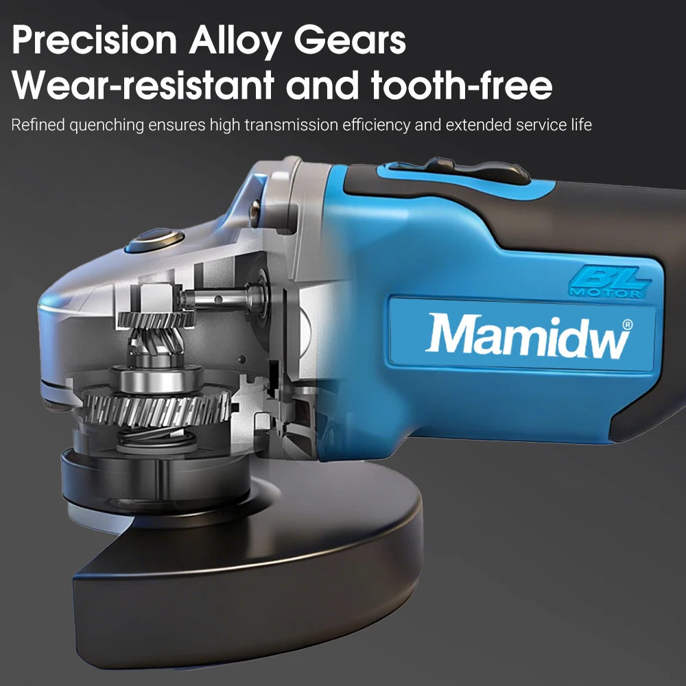 Mamidw 10000RPM angle grinder, grinding multi-functional,  suitable for various work environments, For Makita 18v Battery