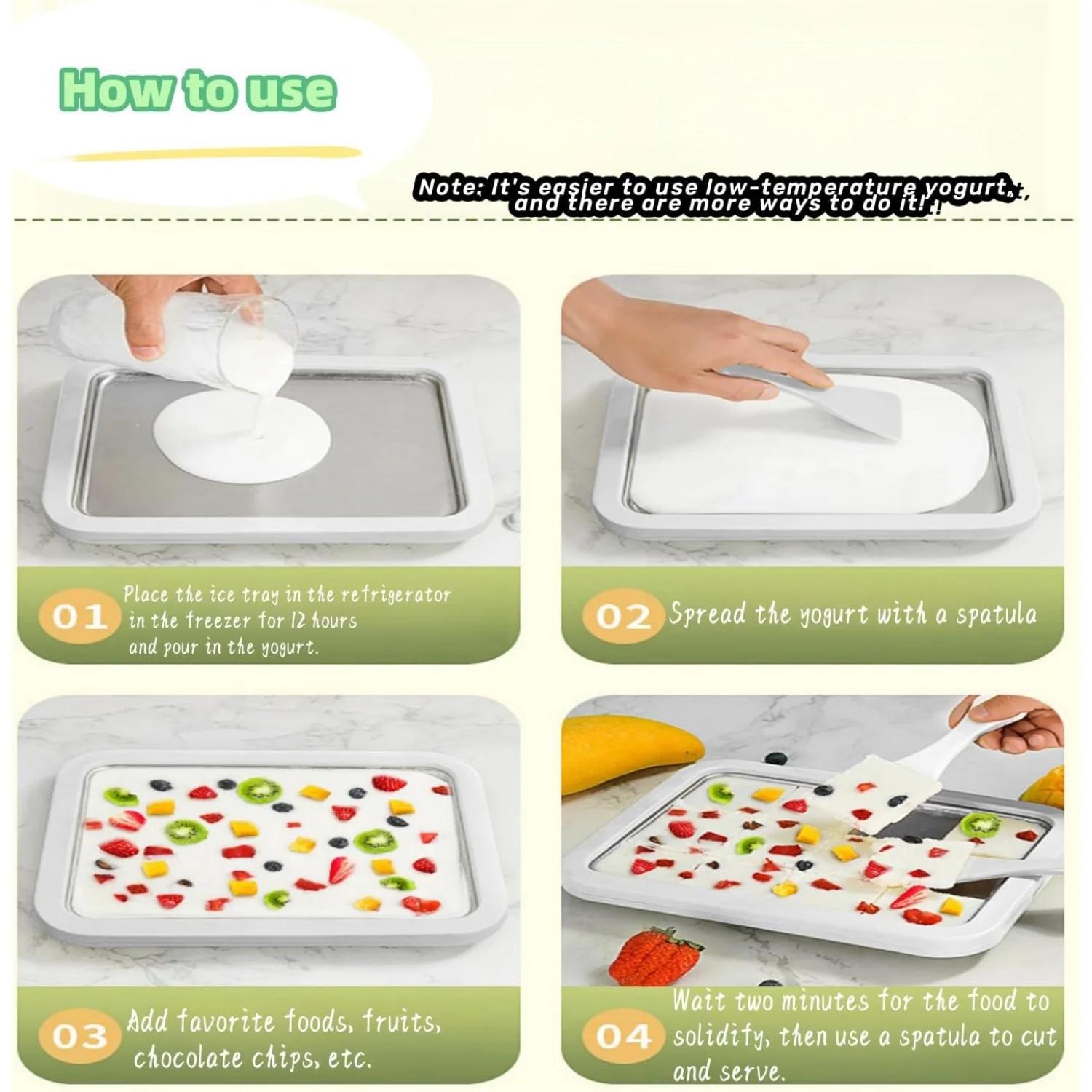 

Ice Cream Maker,Instant Ice Cream Maker,Rolled Ice Cream Maker,Perfect for Yogurt, and More! DIY for family hands-on activities
