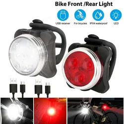 Bicycle Headlight Tail Light Outdoor Night Lights Warning Lights Usb Rechargeable Led Waterproof Bike Light