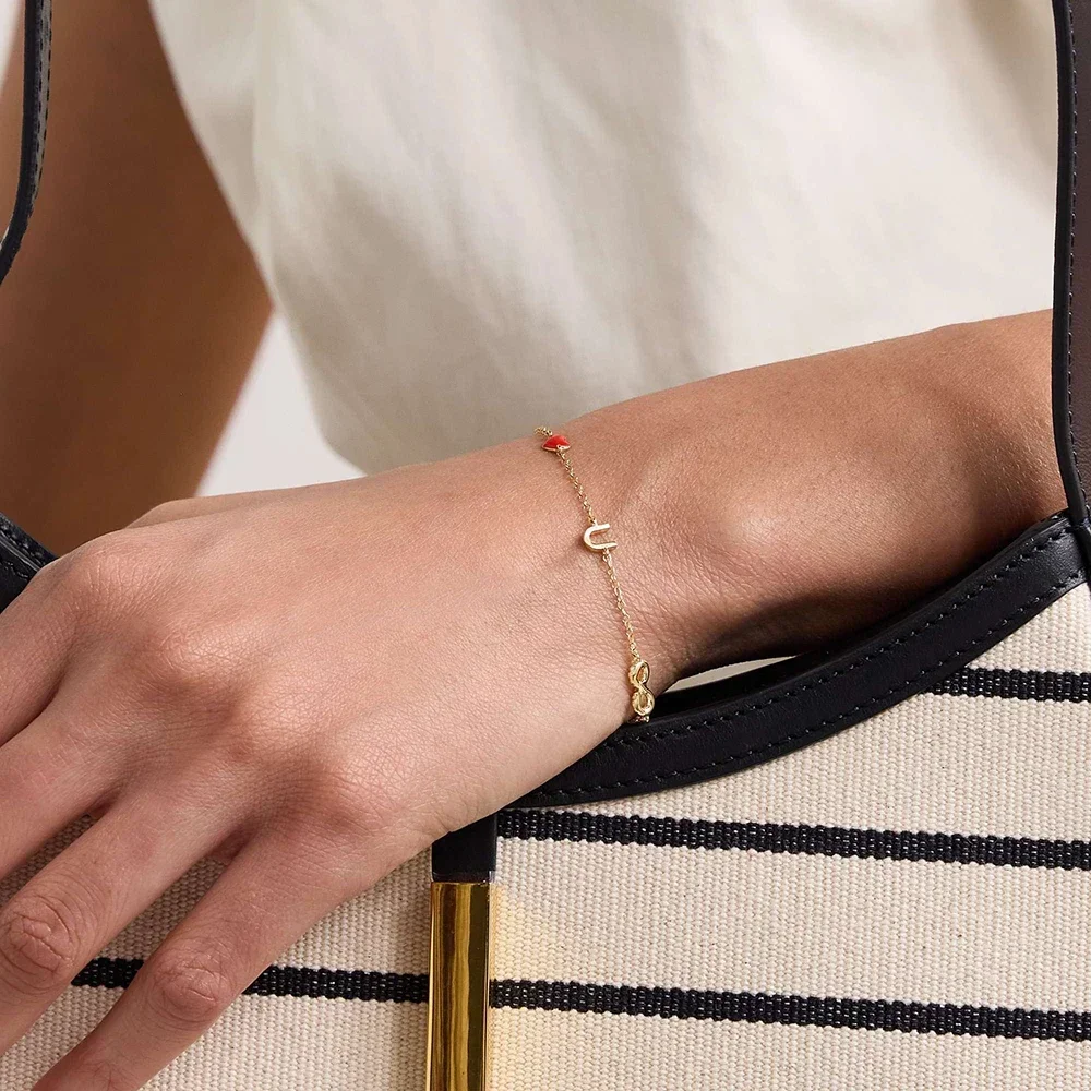 18K Gold Plated Lollipop Donuts French Fries Chain Bracelets Women Hypoallergenic Non Tarnish Knot Zircon Bangle Birthday Gift