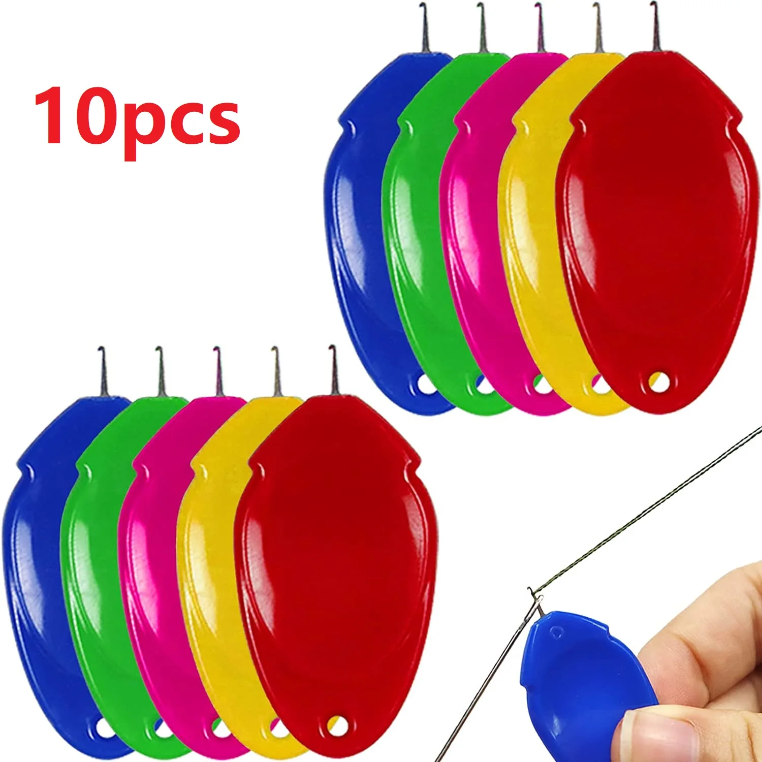 10pcs/Set Elderly Guide Needle Threader Automatic Easy Device DIY Hand Machine Sewing Thread Punch Stitch Accessory Tool