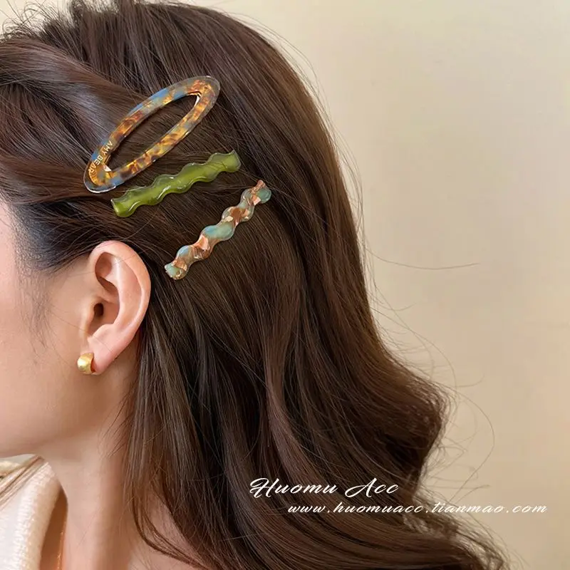 3-teiliges Set, Essigsäure-Haarspange, Seitenpony-Clip, Damen-Stirnspange für unordentliches Haar, Kopfbedeckungs-Kantenclip, Haarspange. – Detail 2