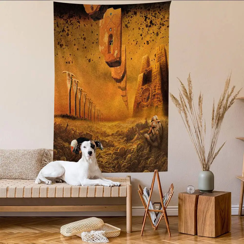 Beksinski Anime Tapestry Hanging Tarot Hippie Wall Rugs Dorm Home Decor