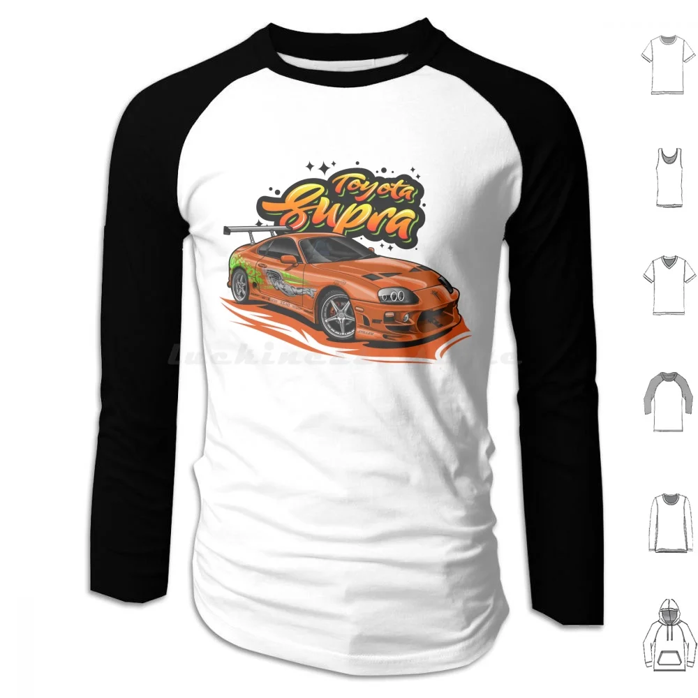 Mk4 Graffiti ( Orange ) Hoodies Long Sleeve Car Racing Automotive Motors Vehicle Sportcar Japanese Jdm Race Supercar