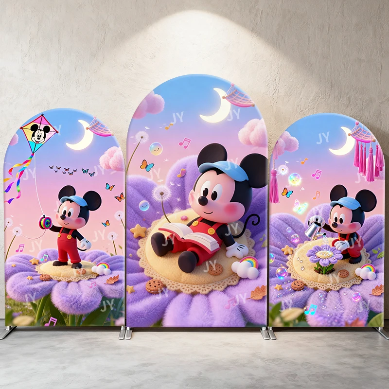 Disney Licensed Mickey Mouse Arch Backdrop Cover Kids Party Decoration Photo Booth Props Festive Background Supplies