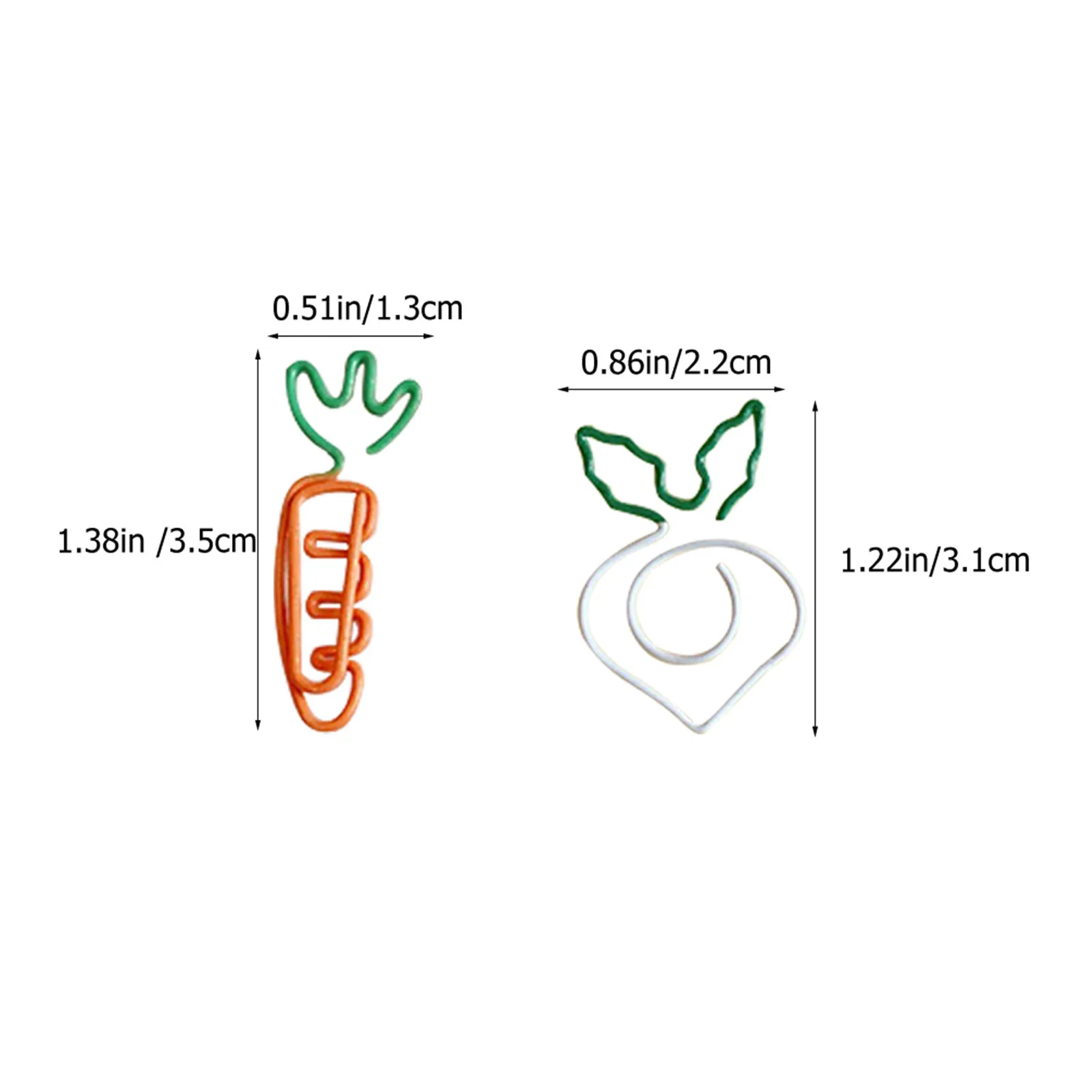9 graffette per cartoni animati graffette in metallo a forma di carota carine per forniture per l'organizzazione di file di documenti per ufficio, scuola, casa