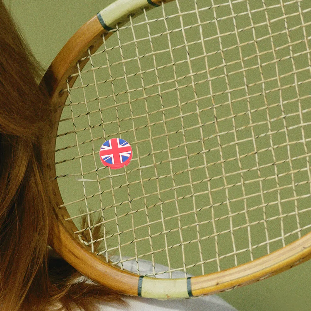 

4Pcs Tennis Racket Vibration Dampeners Silicone Shock Absorbers Lightweight Portable Tennis Dampers British Flag Design Racket